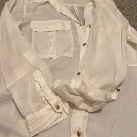 H&M sheer blouse in white - Picture 5 of 5